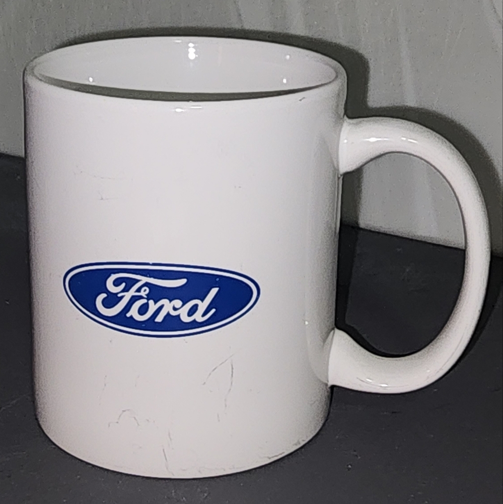 Ford Blue Logo White Ceramic Mug